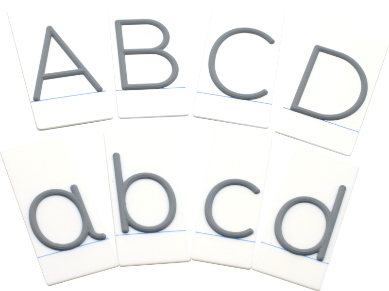 Písmená tlačiené na doštičke, základná sada (veľké + malé, bez diakritiky)